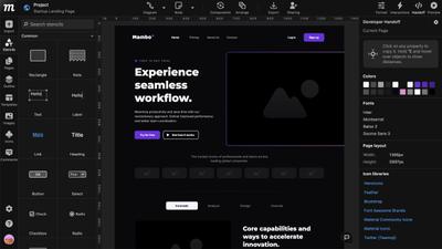 Moqups editor in dark mode