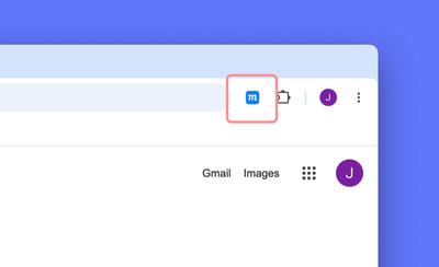 Moqups extension icon in Chrome topbar