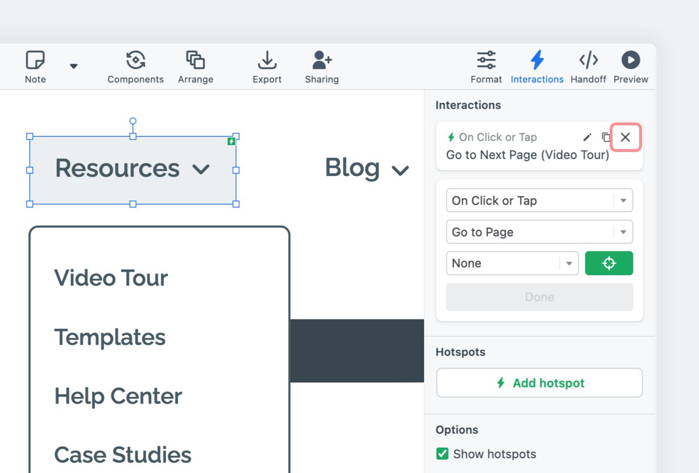 Hotspots | Moqups Help Center