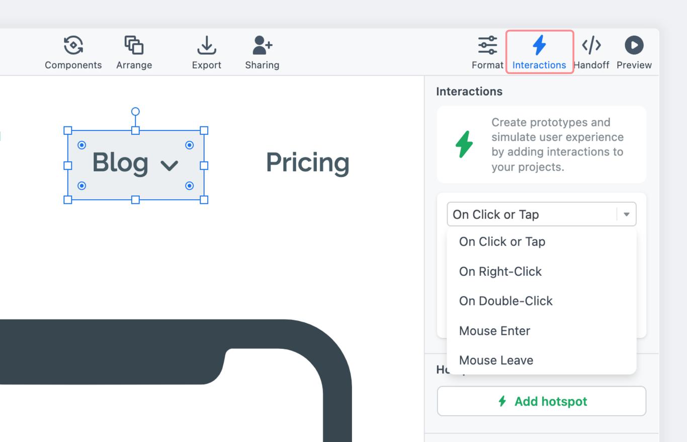 Page interactions | Moqups Help Center