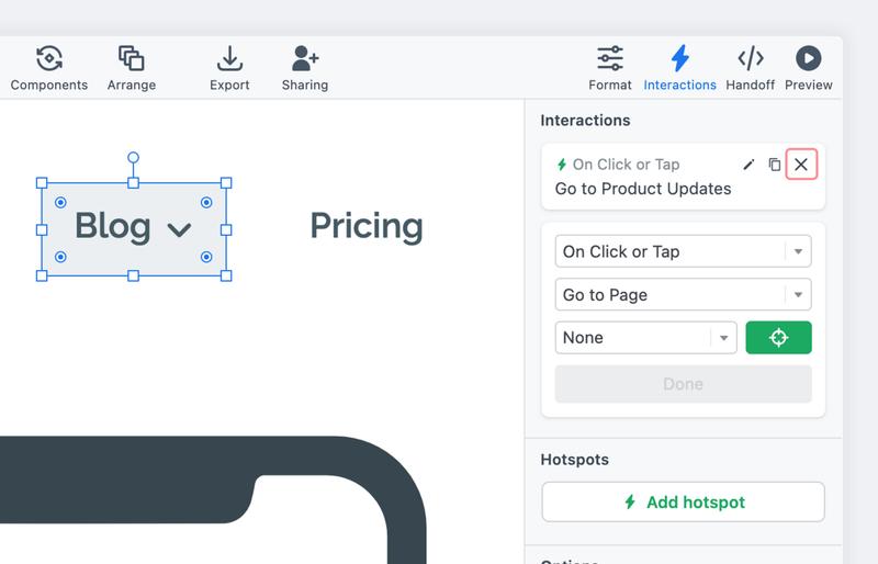 Page interactions | Moqups Help Center