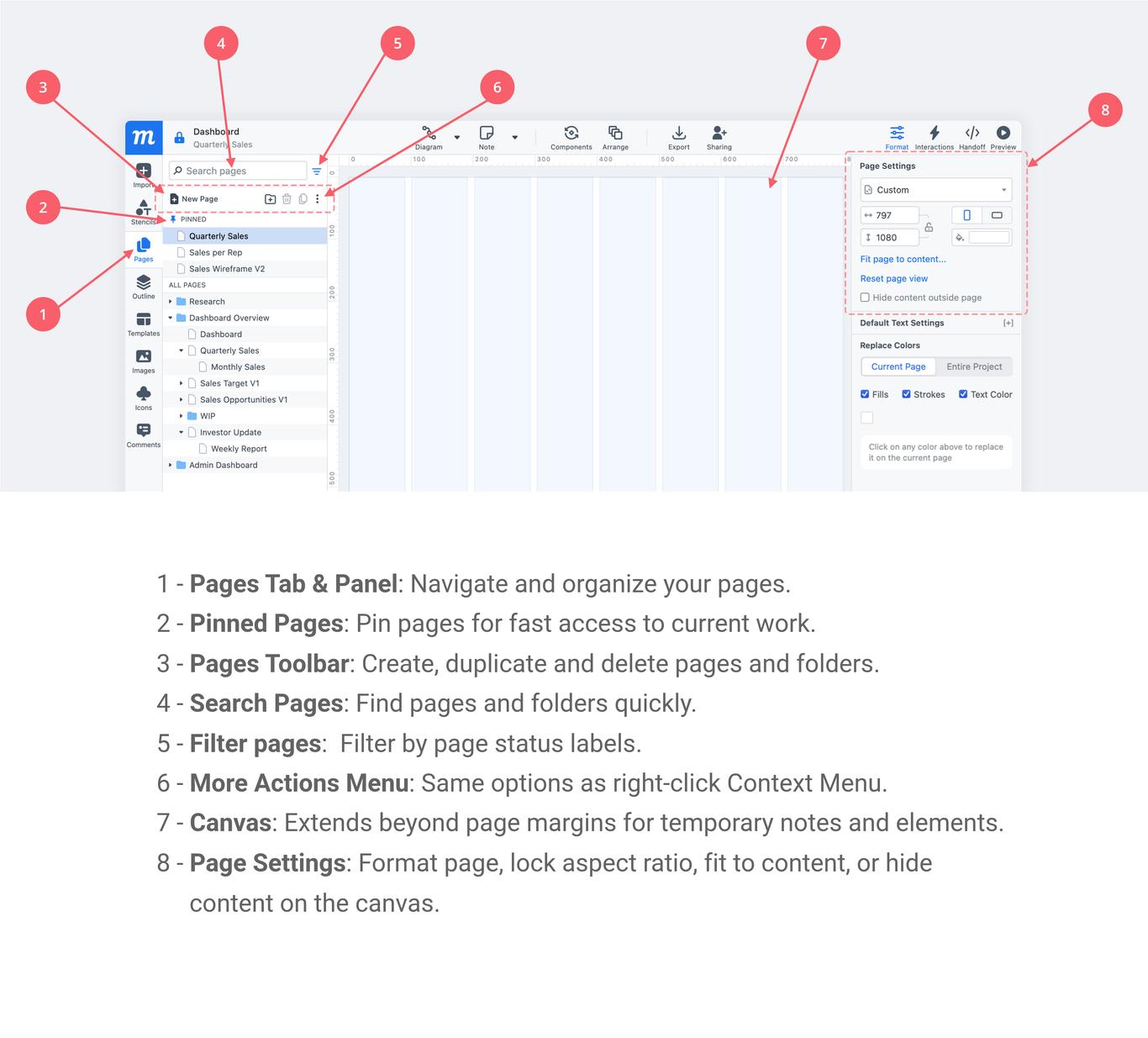 Guide to pages | Moqups Help Center
