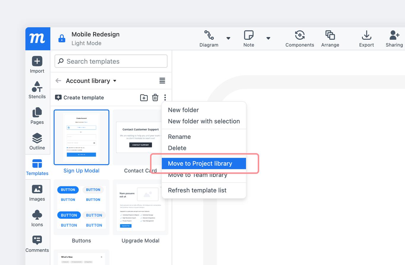 Create reusable object templates | Moqups Help Center