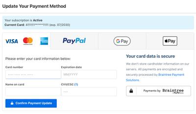 Update Card Information