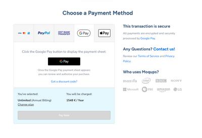 Upgrade Using Google Pay