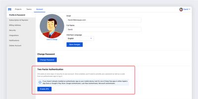 Enable 2FA