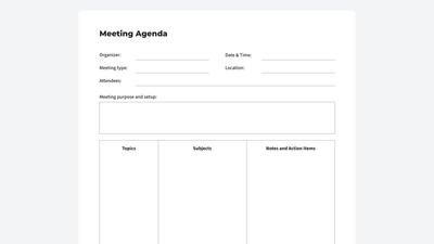 Meeting Agenda Template