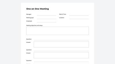 One on One Meeting Template