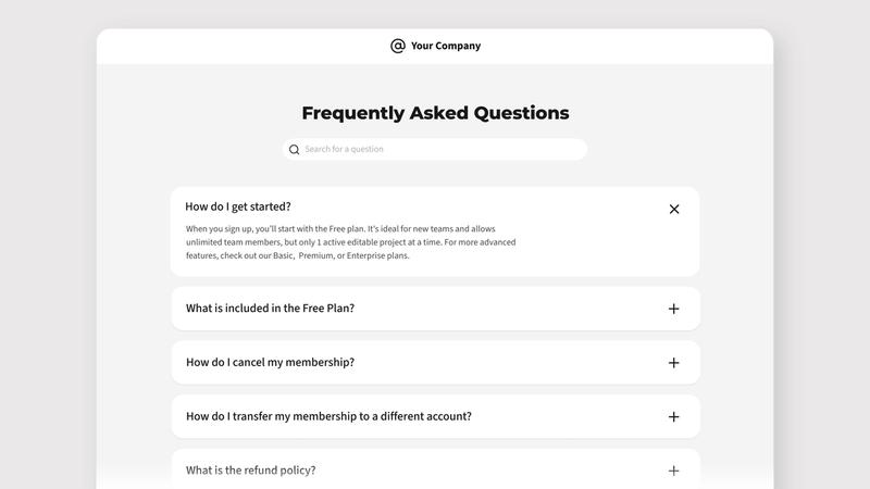 FAQ Page Wireframe Template | Moqups