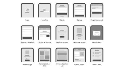 Mobile UX Flowchart Cards Template