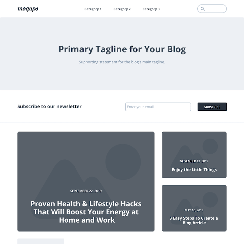 Blog Page Wireframe