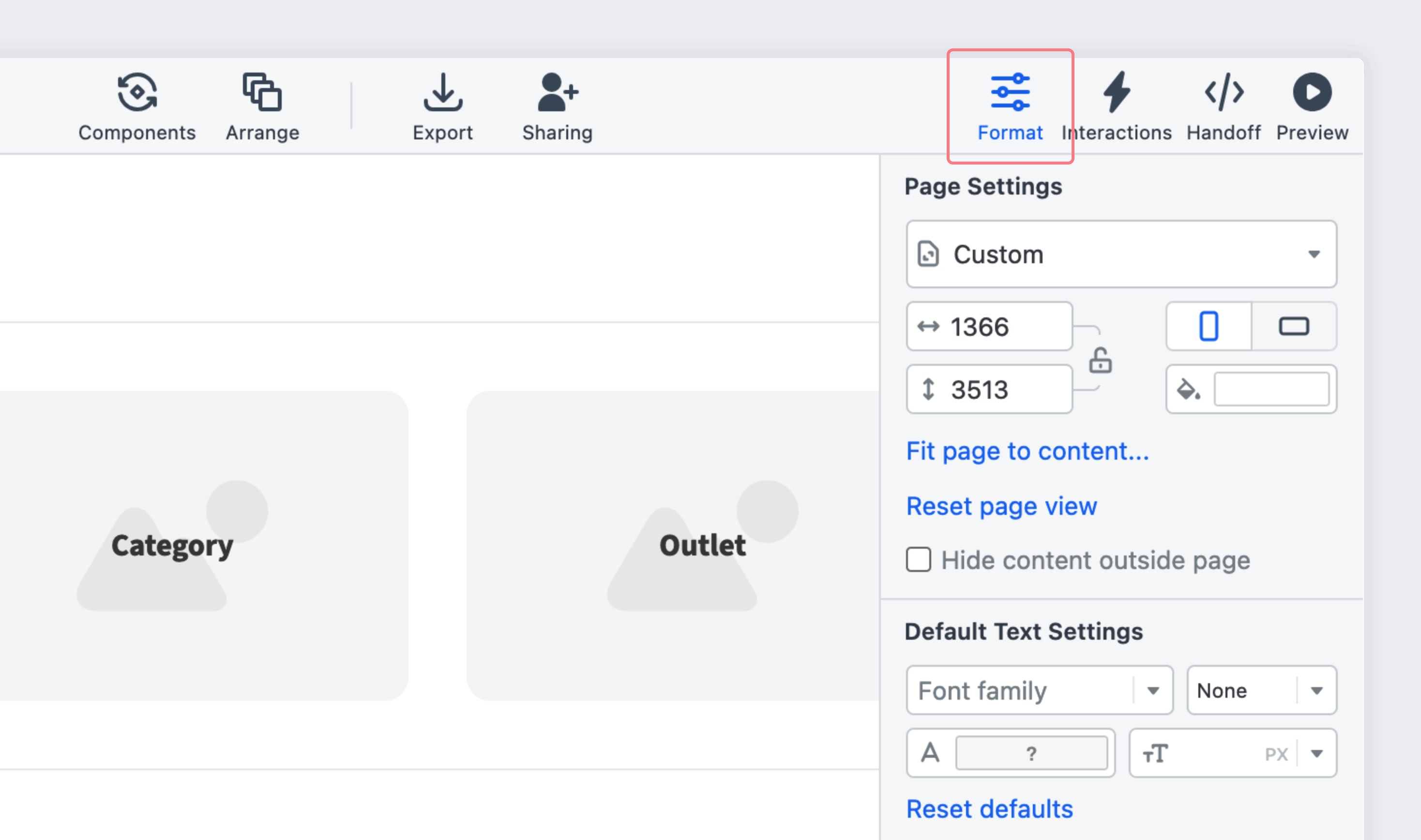 General Formatting - Format Panel