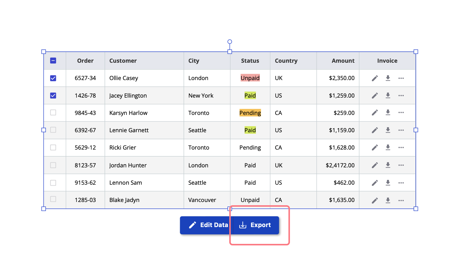 Tables - Export entire table