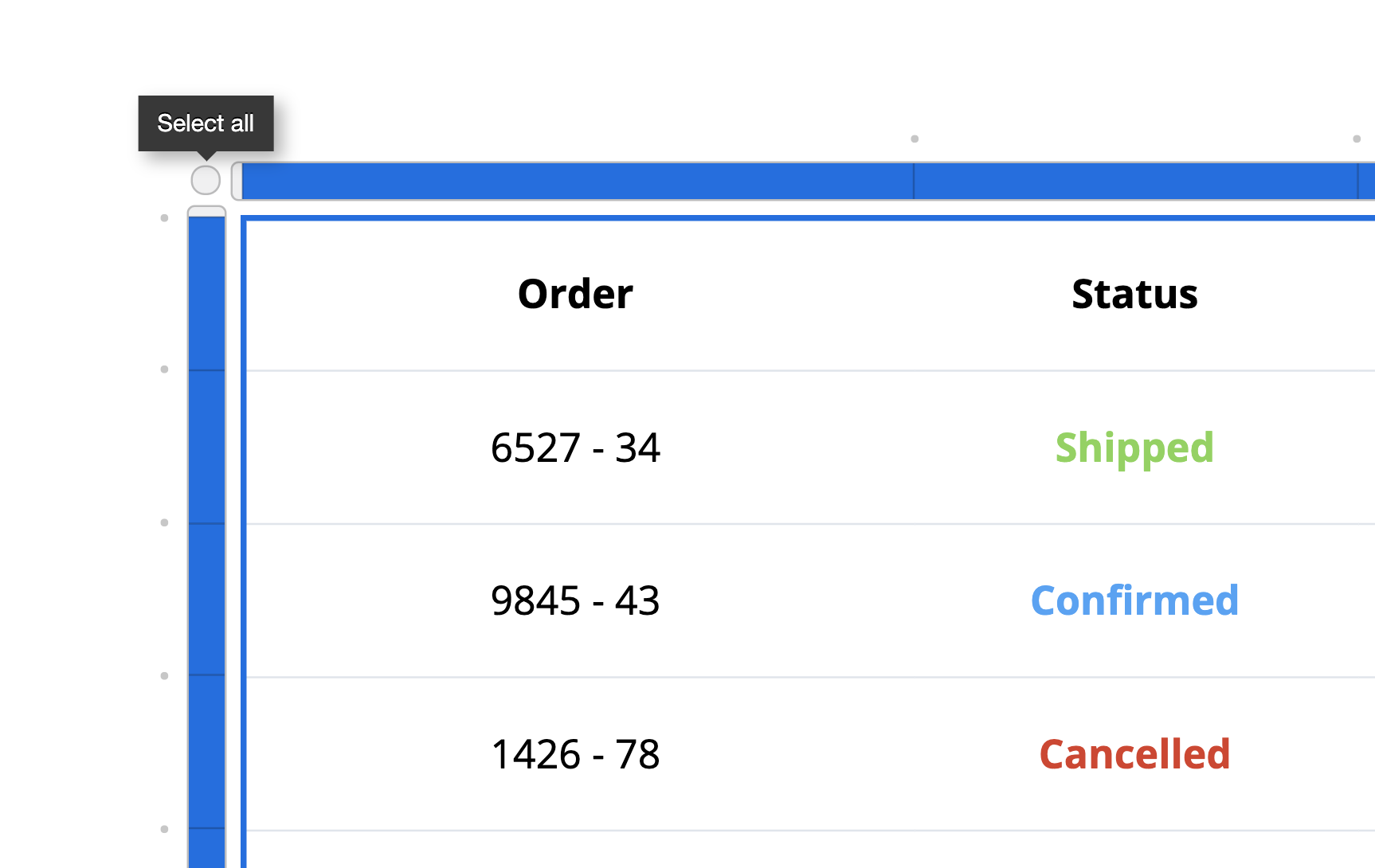 Tables - Clear table content