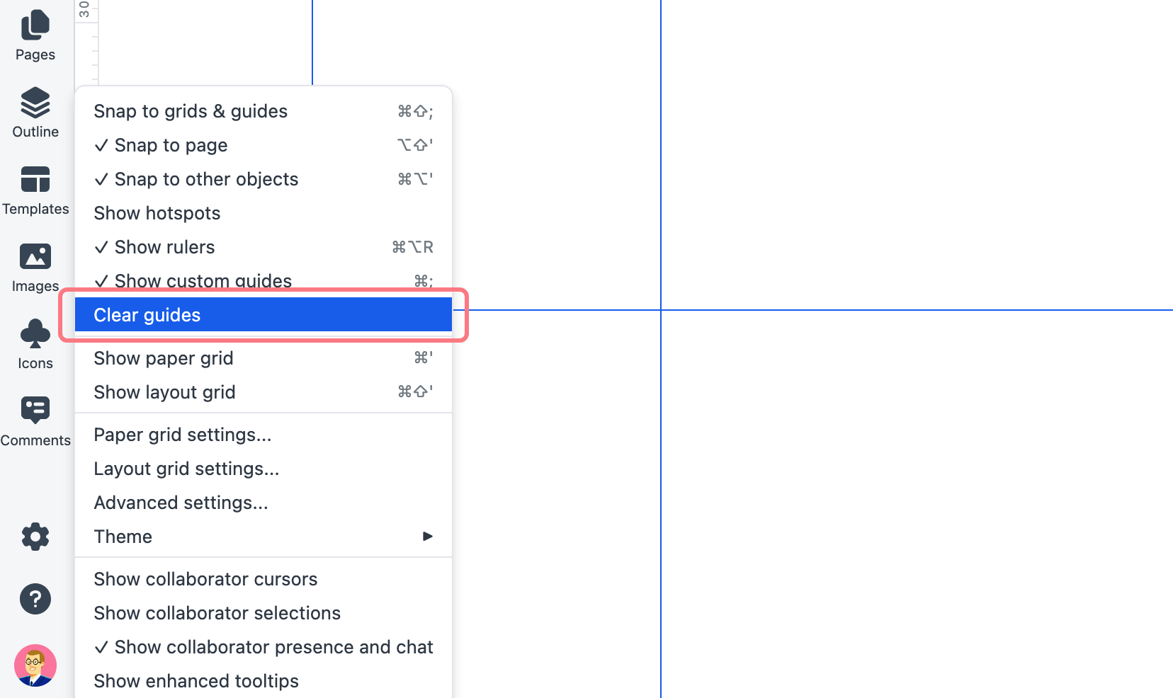 Themes, rullers, guides and grids - Clear Guides