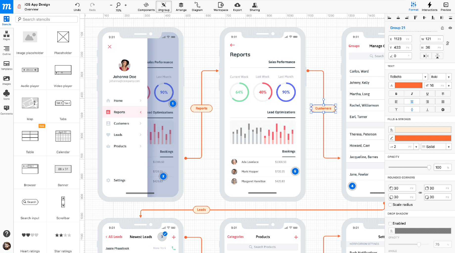 diagram and flowchart template for mobile