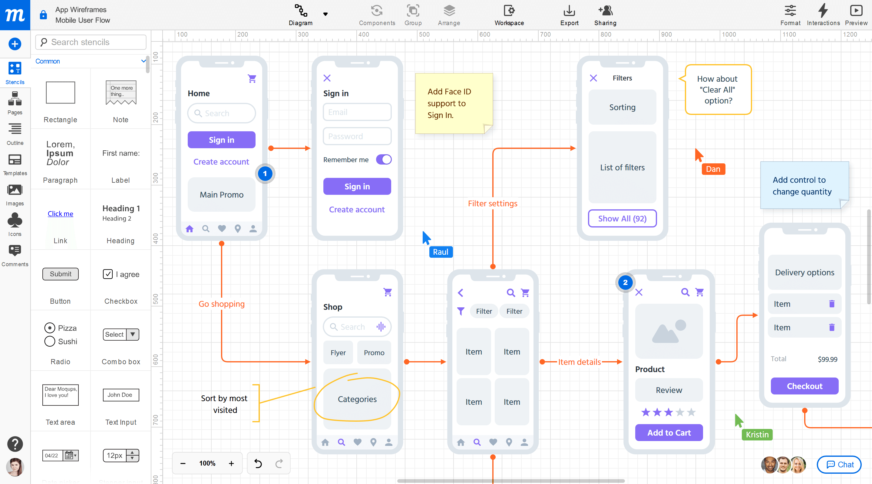 Outil de création de graphique Moqups